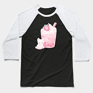 Kitty Boba tea Baseball T-Shirt